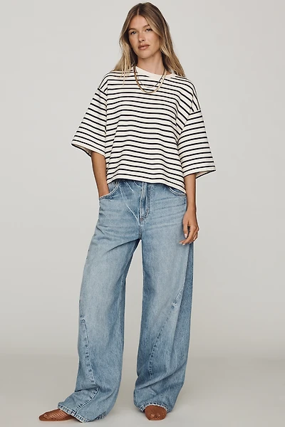 Pilcro High-Rise Twisted Barrel-Leg Jeans