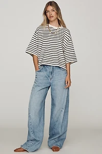 Pilcro High-Rise Twisted Barrel-Leg Jeans
