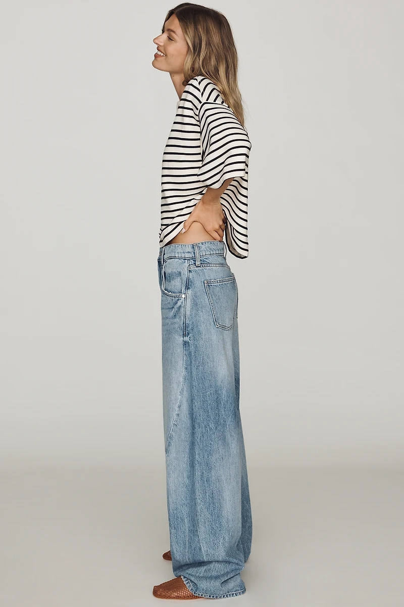 Pilcro High-Rise Twisted Barrel-Leg Jeans