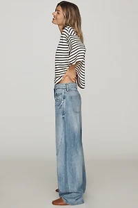 Pilcro High-Rise Twisted Barrel-Leg Jeans
