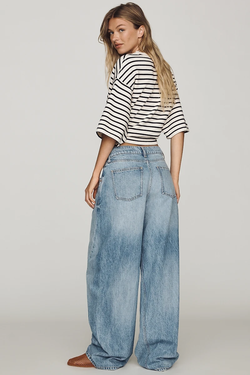 Pilcro High-Rise Twisted Barrel-Leg Jeans