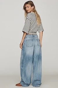 Pilcro High-Rise Twisted Barrel-Leg Jeans