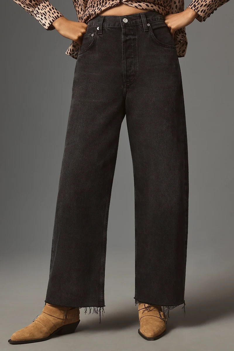 Citizens of Humanity Ayla Crop Raw-Hem Wide-Leg Jeans