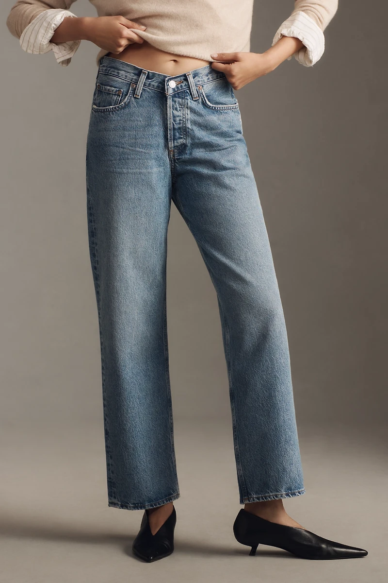 AGOLDE V-Waist Mid-Rise Straight-Leg Jeans