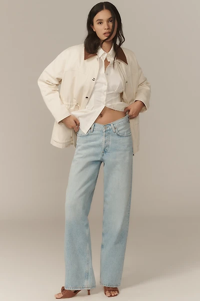 AGOLDE V-Waist High-Rise Straight-Leg Baggy Jeans