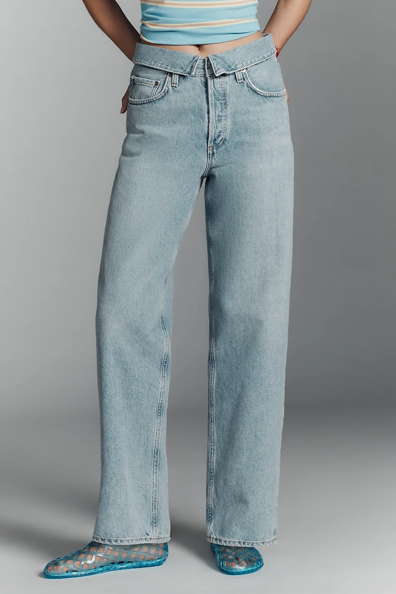 AGOLDE Echo High-Rise Foldover-Waist Tapered Jeans