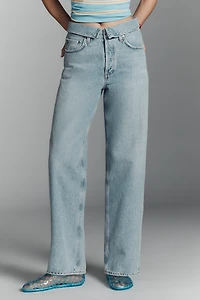 AGOLDE Echo High-Rise Foldover-Waist Tapered Jeans