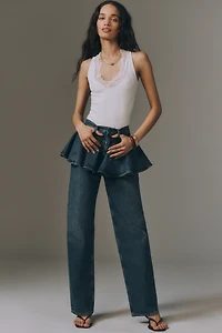 AGOLDE Peplum High-Rise Straight-Leg Jeans