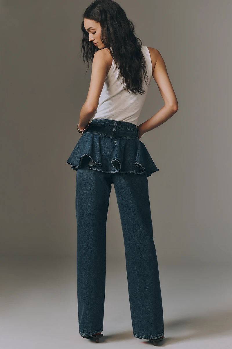 AGOLDE Peplum High-Rise Straight-Leg Jeans