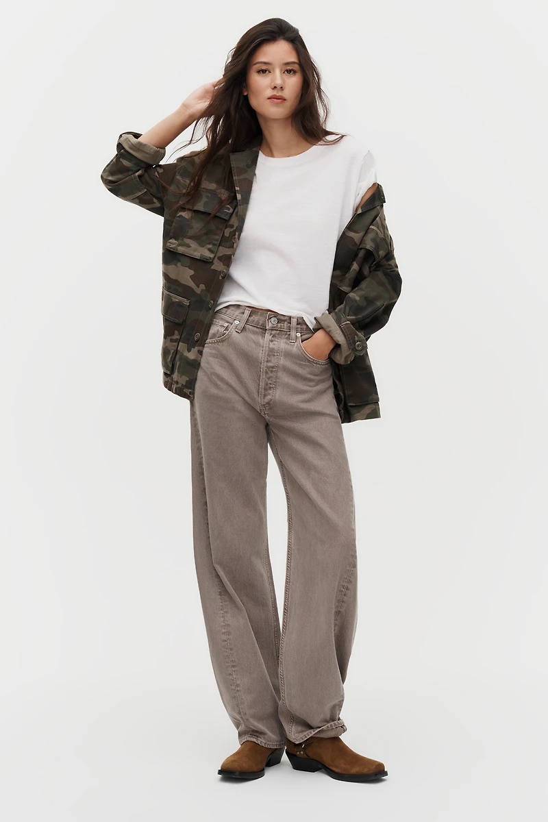 AGOLDE Luna Pieced High-Rise Barrel-Leg Jeans