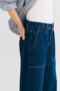 AGOLDE Low Curve Utility Mid-Rise Barrel-Leg Jeans