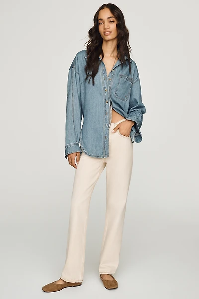 AGOLDE Lana Mid-Rise Slim Straight-Leg Jeans