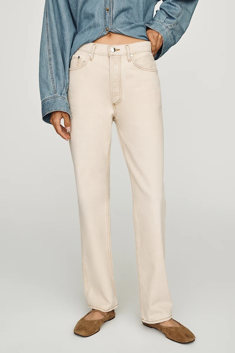 AGOLDE Lana Mid-Rise Slim Straight-Leg Jeans