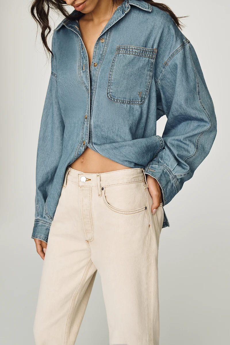 AGOLDE Lana Mid-Rise Slim Straight-Leg Jeans