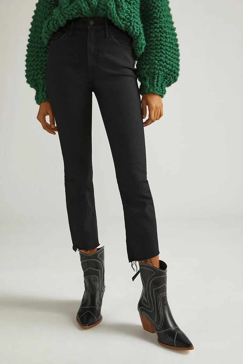 MOTHER The Insider High-Rise Crop Bootcut Jeans