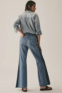 MOTHER The Tux Sidestepper Sneak Fray High-Rise Wide-Leg Jeans