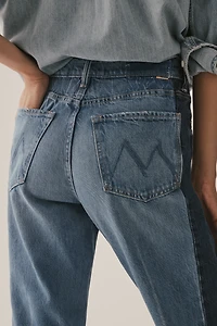 MOTHER The Tux Sidestepper Sneak Fray High-Rise Wide-Leg Jeans