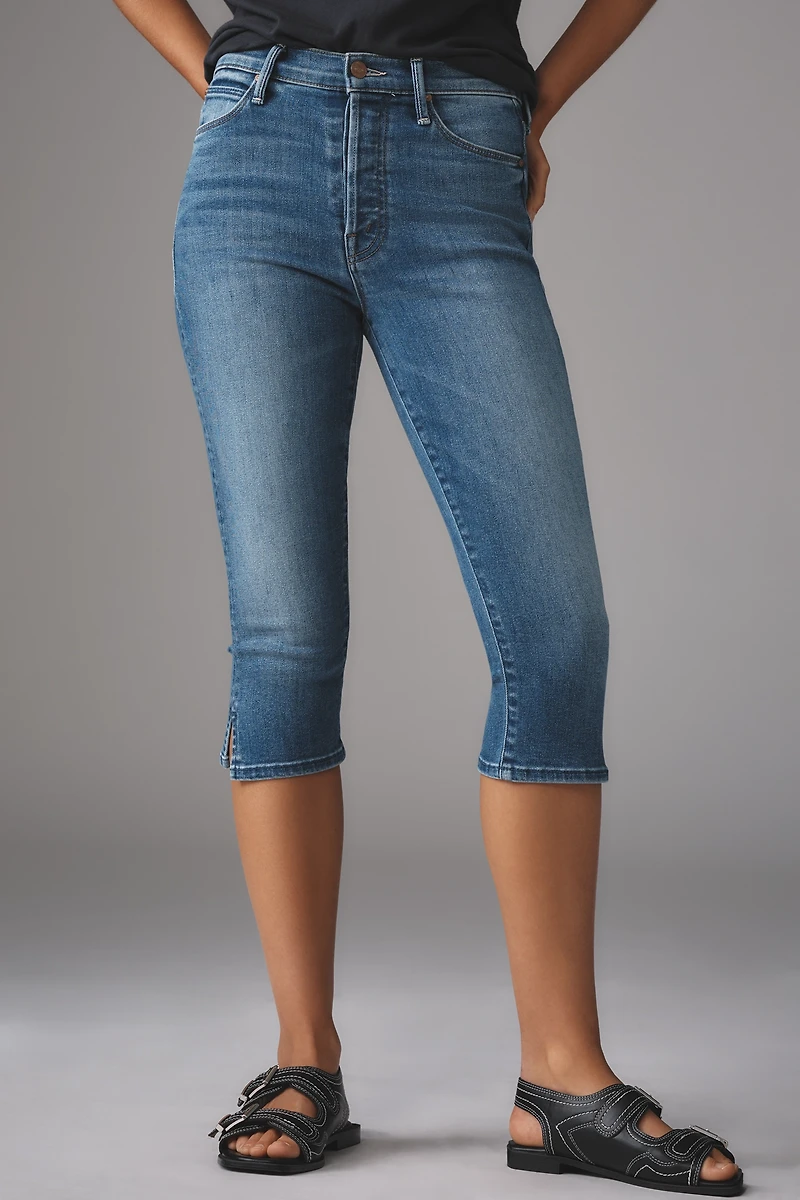 MOTHER The Stunner Bunny Snip Capri Straight-Leg Jeans