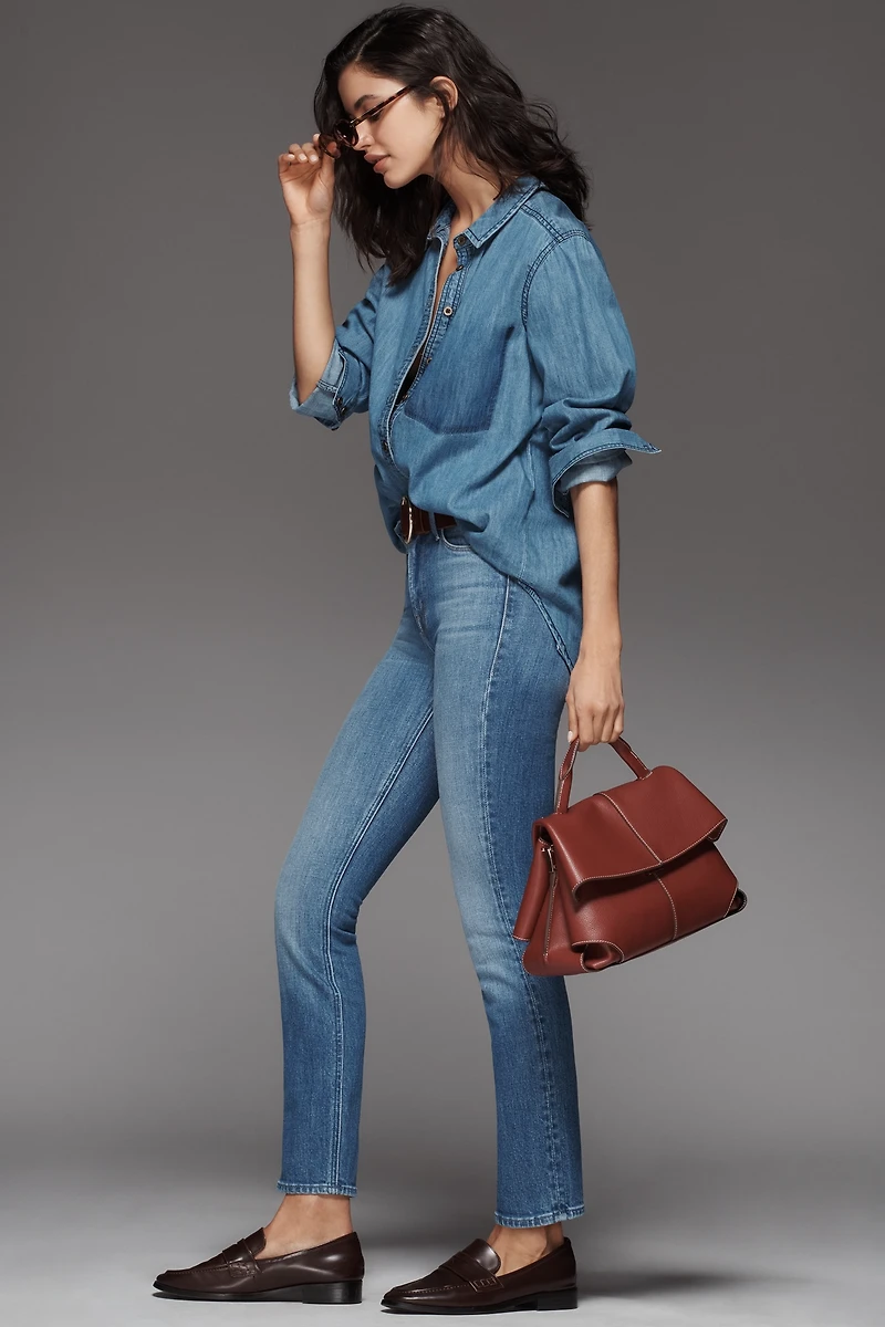 MOTHER The Dazzler Mid-Rise Straight-Leg Jeans