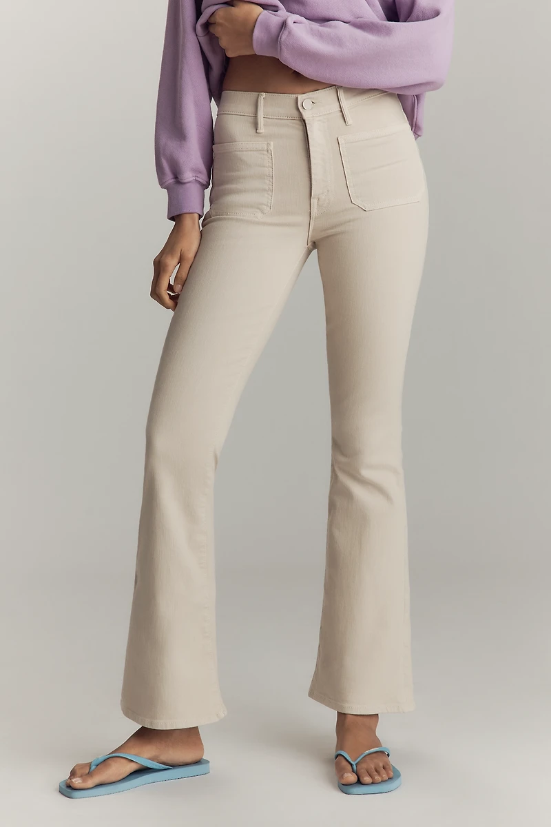 MOTHER The Patch Pocket Weekender High-Rise Flare Jeans