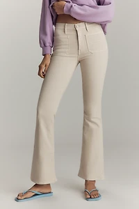 MOTHER The Patch Pocket Weekender High-Rise Flare Jeans