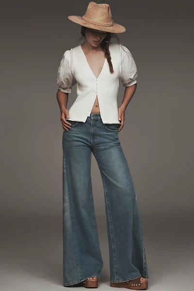MOTHER The Headliner Sneak High-Rise Wide-Leg Jeans