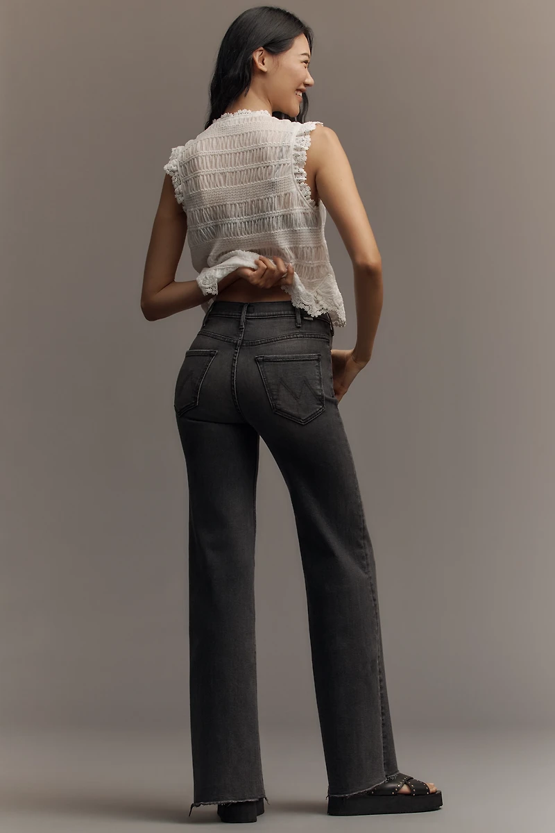 MOTHER The Hustler Roller High-Rise Wide-Leg Ankle Jeans