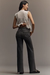 MOTHER The Hustler Roller High-Rise Wide-Leg Ankle Jeans