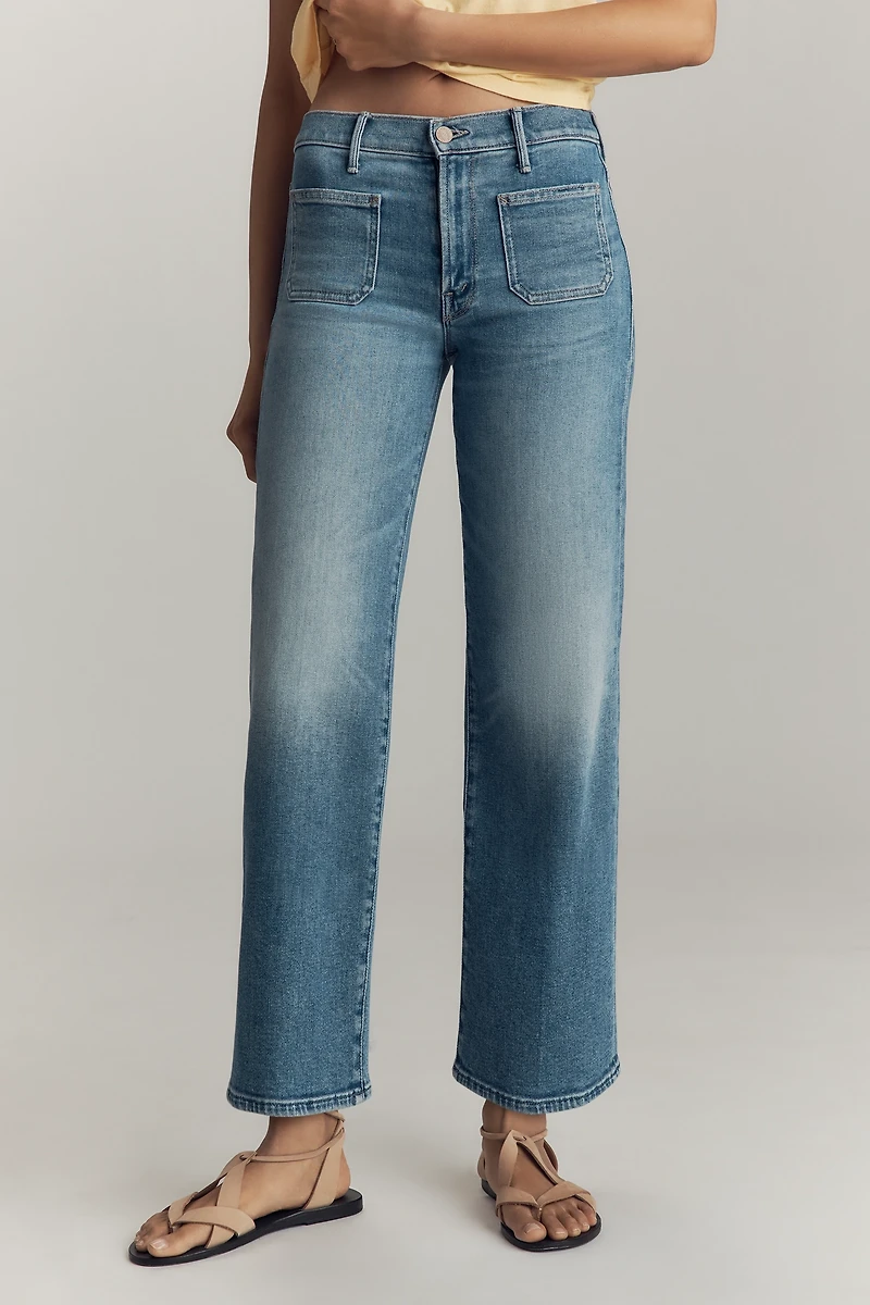 MOTHER The Maven High-Rise Wide-Leg Ankle Jeans