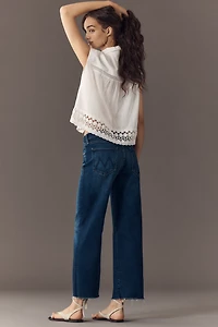MOTHER The Rambler Zip High-Rise Straight-Leg Ankle Jeans