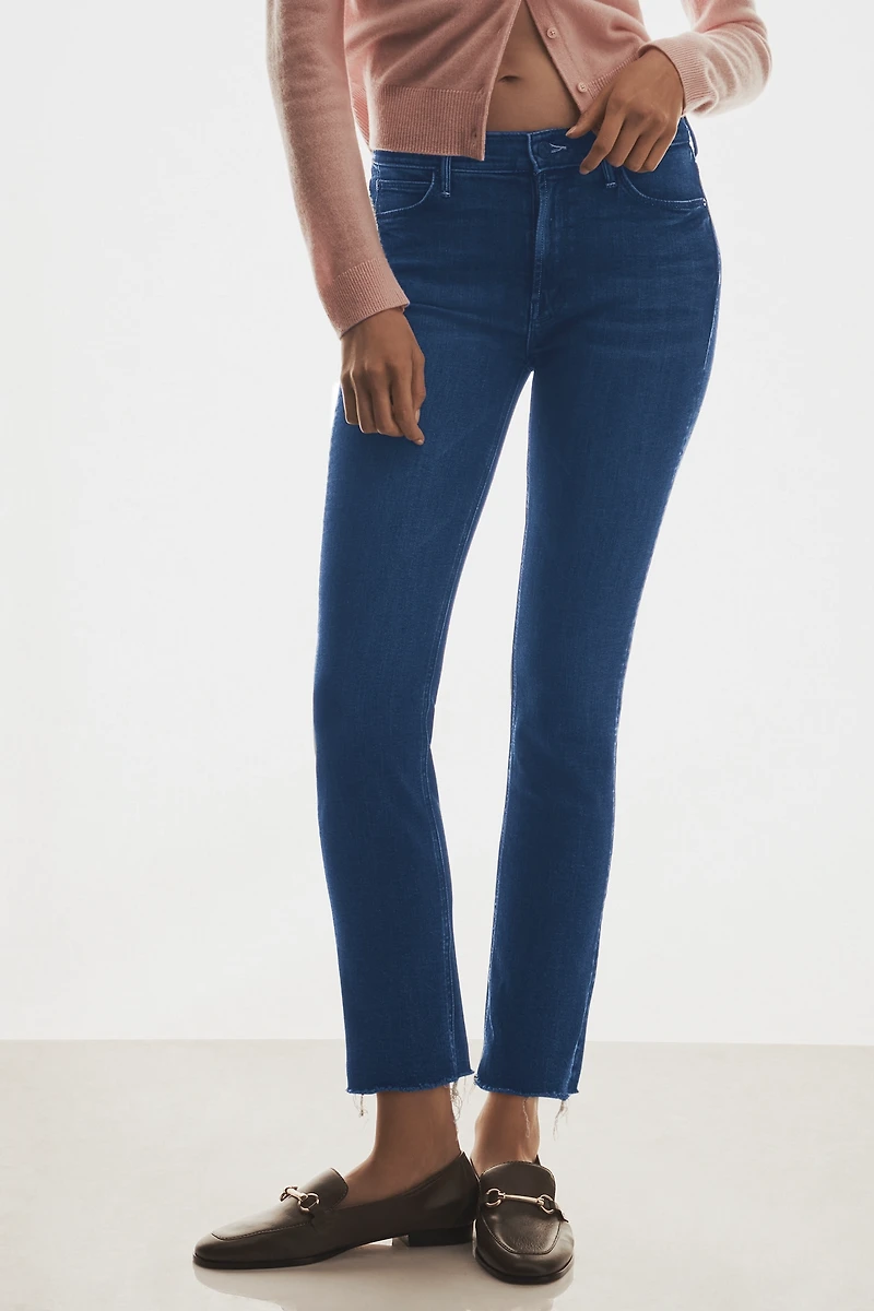 MOTHER The Dazzler Mid-Rise Ankle Straight-Leg Jeans