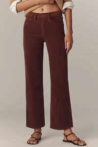 MOTHER The Maven Corduroy Ankle High-Rise Wide-Leg Jeans
