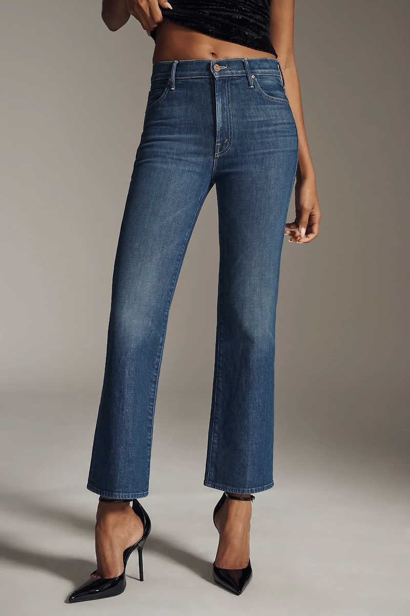 MOTHER The Kick It Flood High-Rise Straight-Leg Ankle Jeans