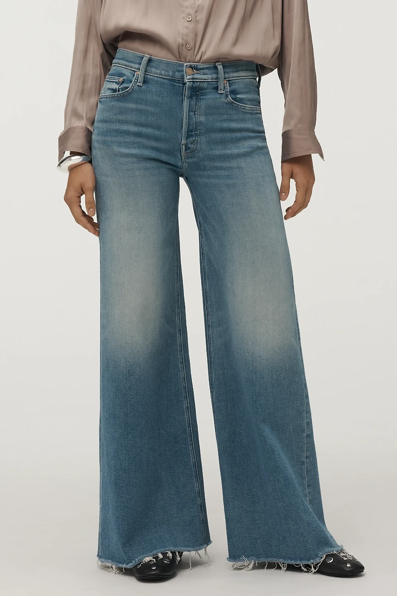 MOTHER The Tomcat Swisher Sneak High-Rise Wide-Leg Jeans