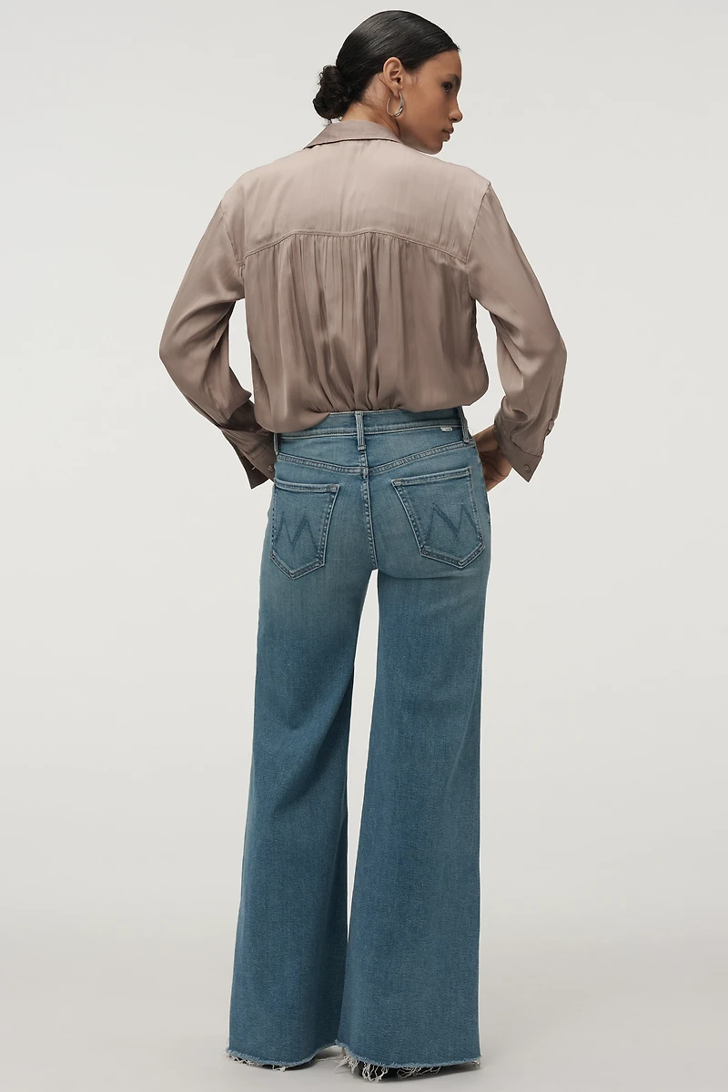 MOTHER The Tomcat Swisher Sneak High-Rise Wide-Leg Jeans