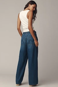 MOTHER The Buffet Nerdy High-Rise Wide-Leg Drawstring Jeans