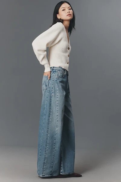 MOTHER Pipe Dream Button Sneak High-Rise Wide-Leg Jeans