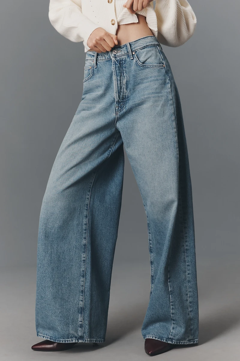 MOTHER Pipe Dream Button Sneak High-Rise Wide-Leg Jeans