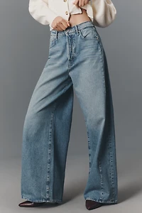 MOTHER Pipe Dream Button Sneak High-Rise Wide-Leg Jeans