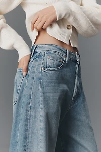 MOTHER Pipe Dream Button Sneak High-Rise Wide-Leg Jeans