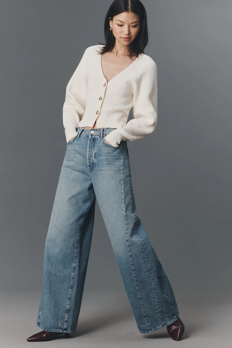 MOTHER Pipe Dream Button Sneak High-Rise Wide-Leg Jeans