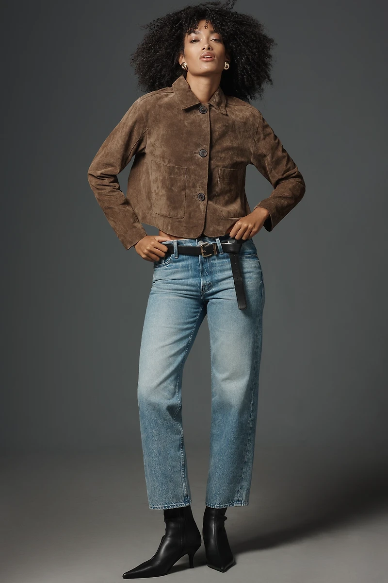 MOTHER Newbie Ankle High-Rise Straight Jeans