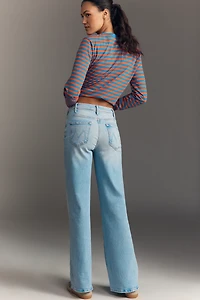 MOTHER The Hustler Roller Sneak High-Rise Wide-Leg Jeans