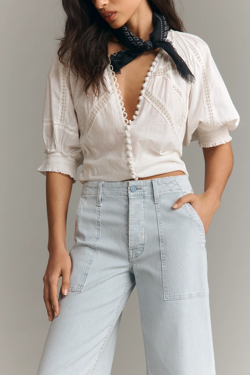 MOTHER Spinner Utility High-Rise Wide-Leg Jeans