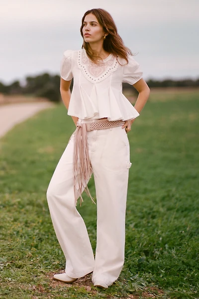 MOTHER Chisel Sneak High-Rise Wide-Leg Jeans