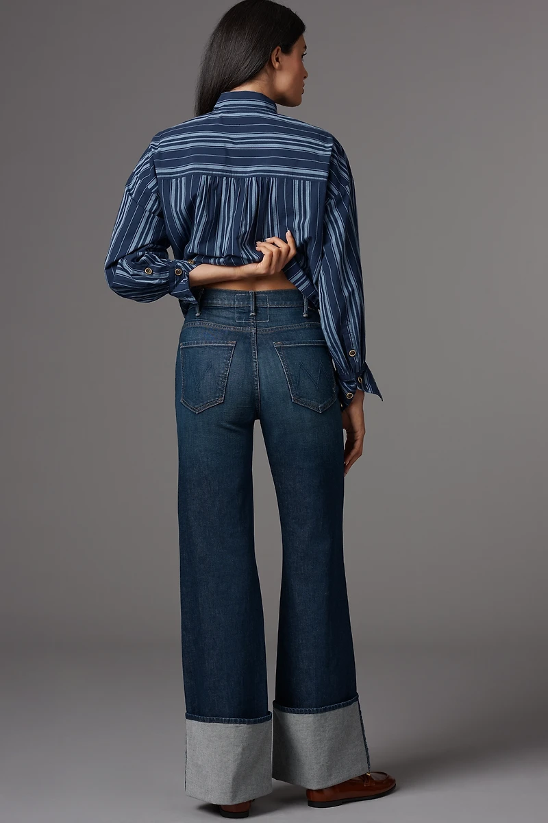 MOTHER Hustler Roller Sneak High-Rise Wide-Leg Jeans