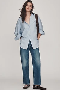 MOTHER The Maven Ankle Mid-Rise Straight-Leg Jeans