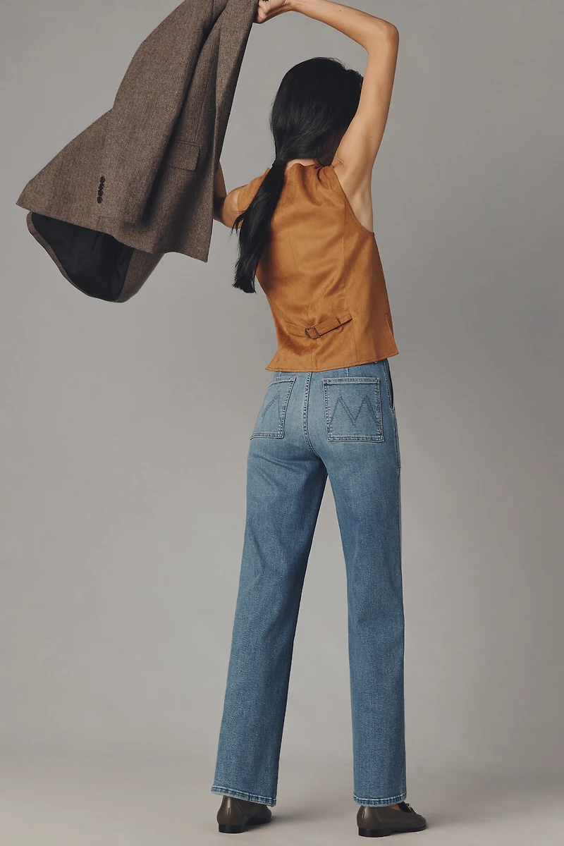 MOTHER Stitch-Up Maven High-Rise Straight Jeans