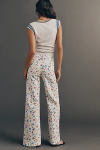 MOTHER The Hustler Roller Patch Pocket High-Rise Wide Leg Jeans