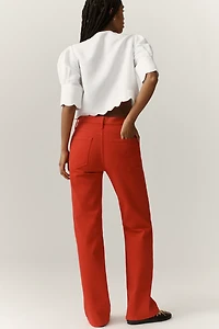 MOTHER Kick It High-Rise Straight Leg Jeans